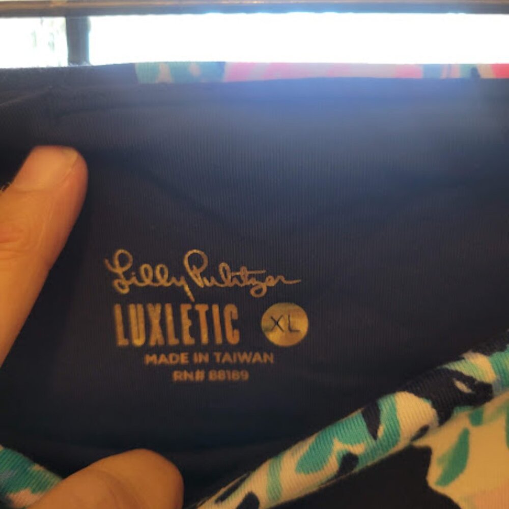 Lilly Pulitzer Weekender High-Rise Full Length Leggings Navy Party Paradise XL - Picture 5 of 5